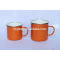 enamel coffee mug with OEM design metal material